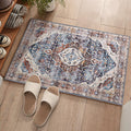 Deerly 2x3 Washable Boho Rug Small Area Rugs for Entryway Bedroom Bathroom Kitchen Lliving Room, Soft Flower Rugs Low Pile Non-S