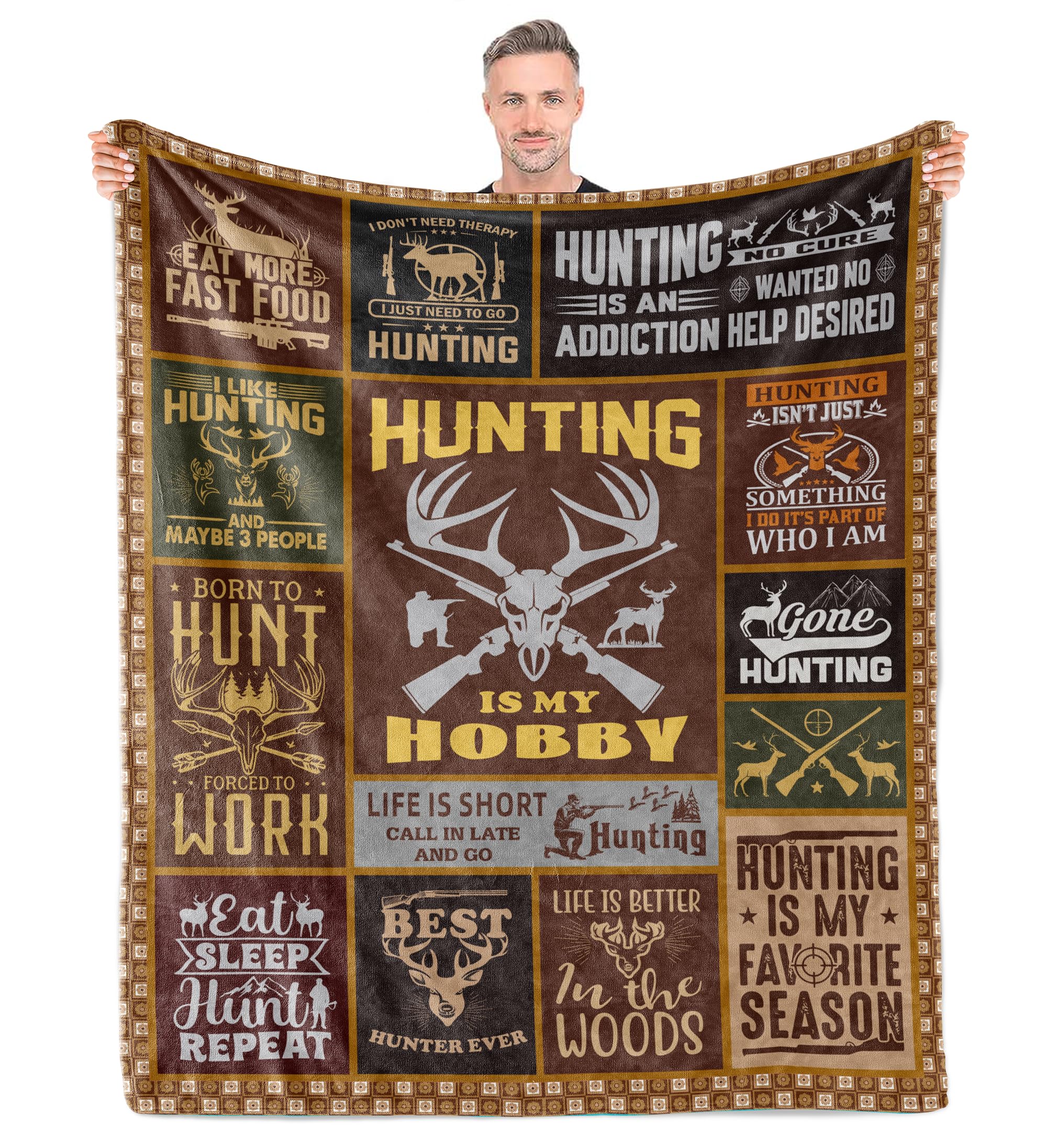 Hocgiwd Hunting Gifts For Men Blanket 50' X 60', Hunting Gifts, Gifts For Hunters, Unique Gifts For Hunters, Deer Hunting Gift