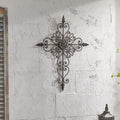 Retrome 27 H Metal Cross Wall Decor, Arrow Accents, Bronze