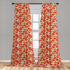 Ambesonne Floral Window Curtains, Art Nouveau Style Poppy Flowers Retro Spring Summer Garden Foliage Petals, Lightweight Decorat