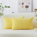 Home Brilliant Yellow Pillow Cover 12X20 Lumbar Pillows Decoration Supersoft Striped Decorative Pillow Cases For Couch Bench Sof