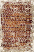 HomeRoots Ivory/Rust Heat-Set Polypropelene 5’ x 8’ Rust Ivory Distressed Diamonds Area Rug