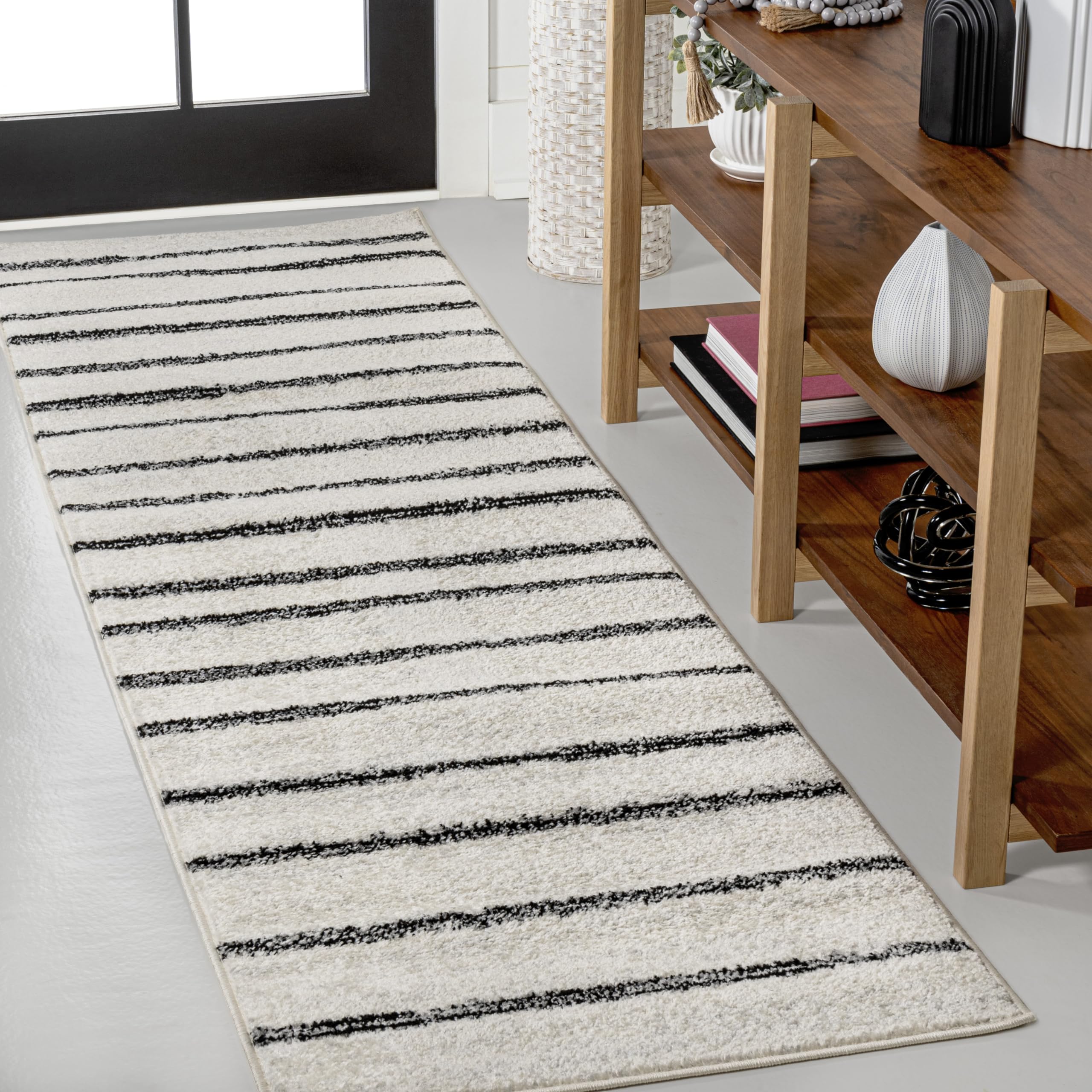 JONATHAN Y MOH201D-28 Williamsburg Minimalist Stripe Runner Rug, Contemporary, Modern, Bohemian, Scandinavian, Rustic for Living