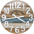 Oldtown Clocks 18 Wooden Multi-Color Maritime Coastal Beach Large Number Wall Clock (Blue, 18 inch)
