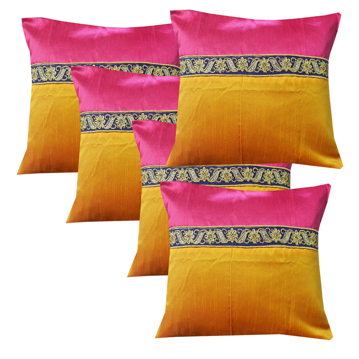 Vireo Soft Beautiful Smooth Jacquard Cushion Covers, 24X24Inch/60 X 60 Cm (Multicolour)  Set Of 5