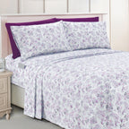 Elegant Comfort Luxury Soft Bed Sheets Paisley Pattern - 1500 Premium Hotel Quality Microfiber Softness Wrinkle And Fade Resistant (6-Piece) Bedding Set, King, Paisley Purple
