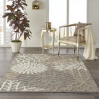 Nourison Aloha Indoor/Outdoor Area Rug 6' X 9', Natural, Rectangular, 0.25' Thick, Easy-Cleaning Non Shedding Bed Room Living Room Dining Room Deck Backyard Patio