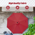 Simple Deluxe 10Ft Outdoor Patio Umbrella Table Market Umbrella With Push Button Tilt And Crank, 8 Sturdy Ribs, Uv Protection Waterproof For Garden, Lawn, Deck, Backyard, Pool, Red