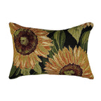 Liora Manne Marina Indoor/Outdoor Power Loomed Easy Care Pillows, 12' X 18', Sunflowers Black