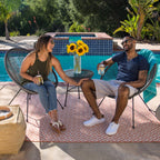Best Choice Products 3-Piece Outdoor Acapulco All-Weather Patio Conversation Bistro Set W/Plastic Rope, Glass Top Table And 2 Chairs - Gray