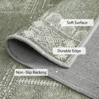 Nicetown Entryway Rug 2X3 Small Rug Sage Green Rug Washable Thin Geometric Area Rug - 2X3 Boho Non-Slip Entryway Rug Living Room