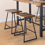 Steve Silver Landon Counter Stool, Rustic, Iron Base, Set of 2 Chairs, Brown, 18'' x 14'' x 25'',
