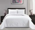 Mk Collection 3Pc Full/Queen Over Size Diamond Bedspread Bed Cover Embossed Solid White New