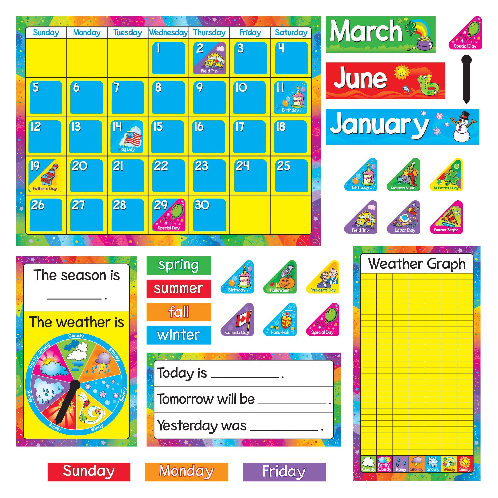Trend Enterprises, Inc. T-8096 Year Around Calendar Bulletin Board Set