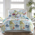 Levtex Home Beachwalk Full/Queen Quilt Set, Coastal, Reversible, 100% Cotton, Teal
