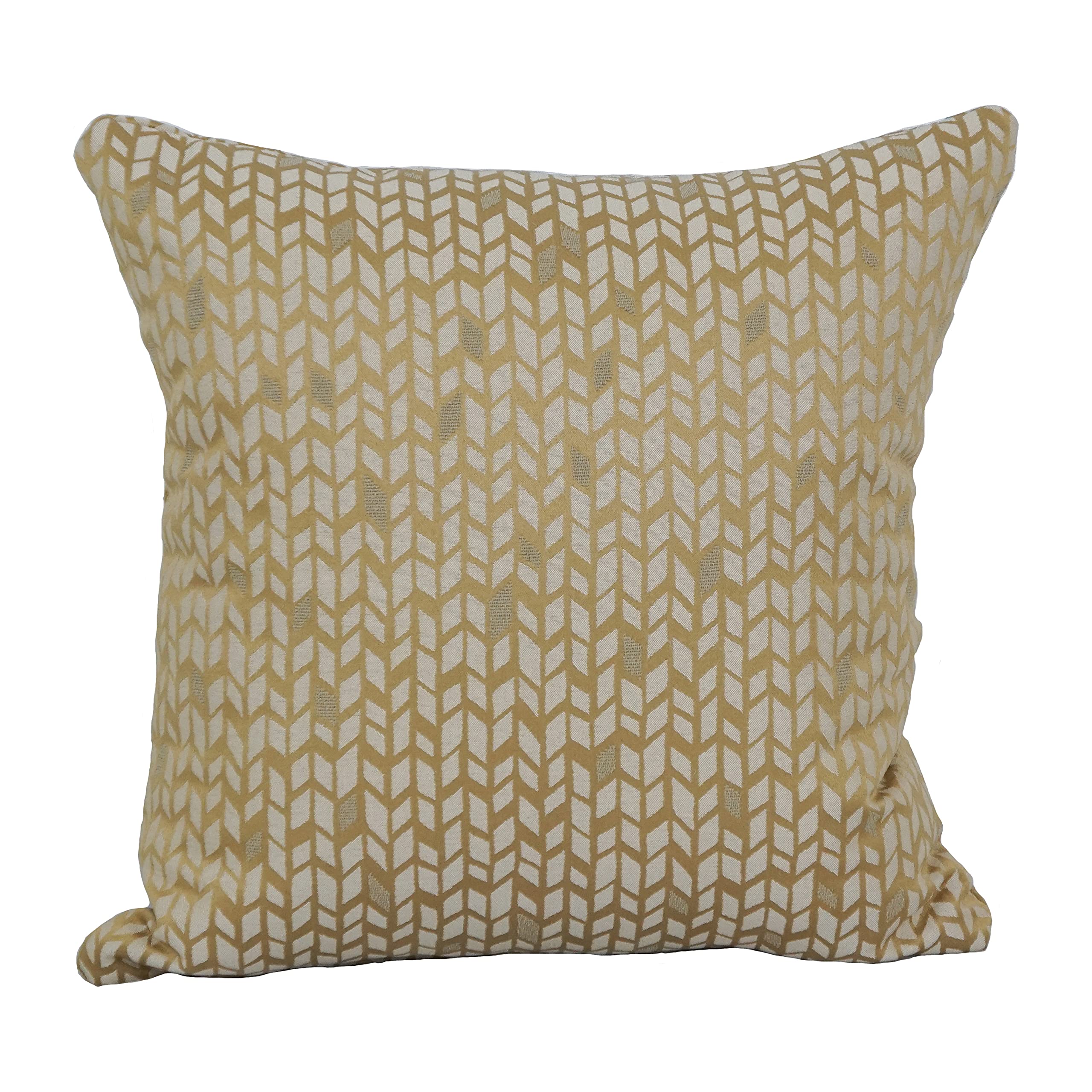 Blazing Needles Square Polyester Jacquard Throw Pillows, 17", Banyan Camel 2 Count