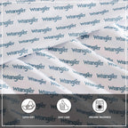 Wrangler - Sheet Set, Breathable & Wrinkle Resistant Bedding, Includes Matching Sham & Pillowcases, Yellowstone Inspired, Western Luxurious Bedding Set (Stamped Logo Blue, King)