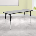 Flash Furniture Wren 26W x 60L Rectangular Wave Flexible Collaborative Grey Thermal Laminate Activity Table - Standard Height Ad