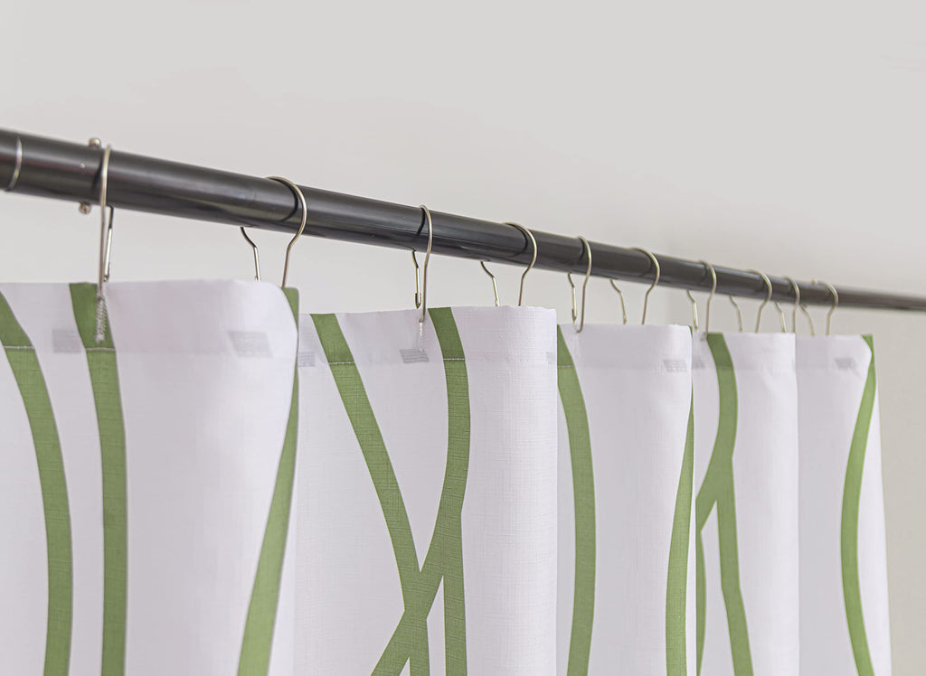 Biscaynebay Textured Fabric Shower Curtain 72X72 Inch, Sage Printed Striped Linen Modern Hotel Luxury Quality Cloth Bathroom Cur