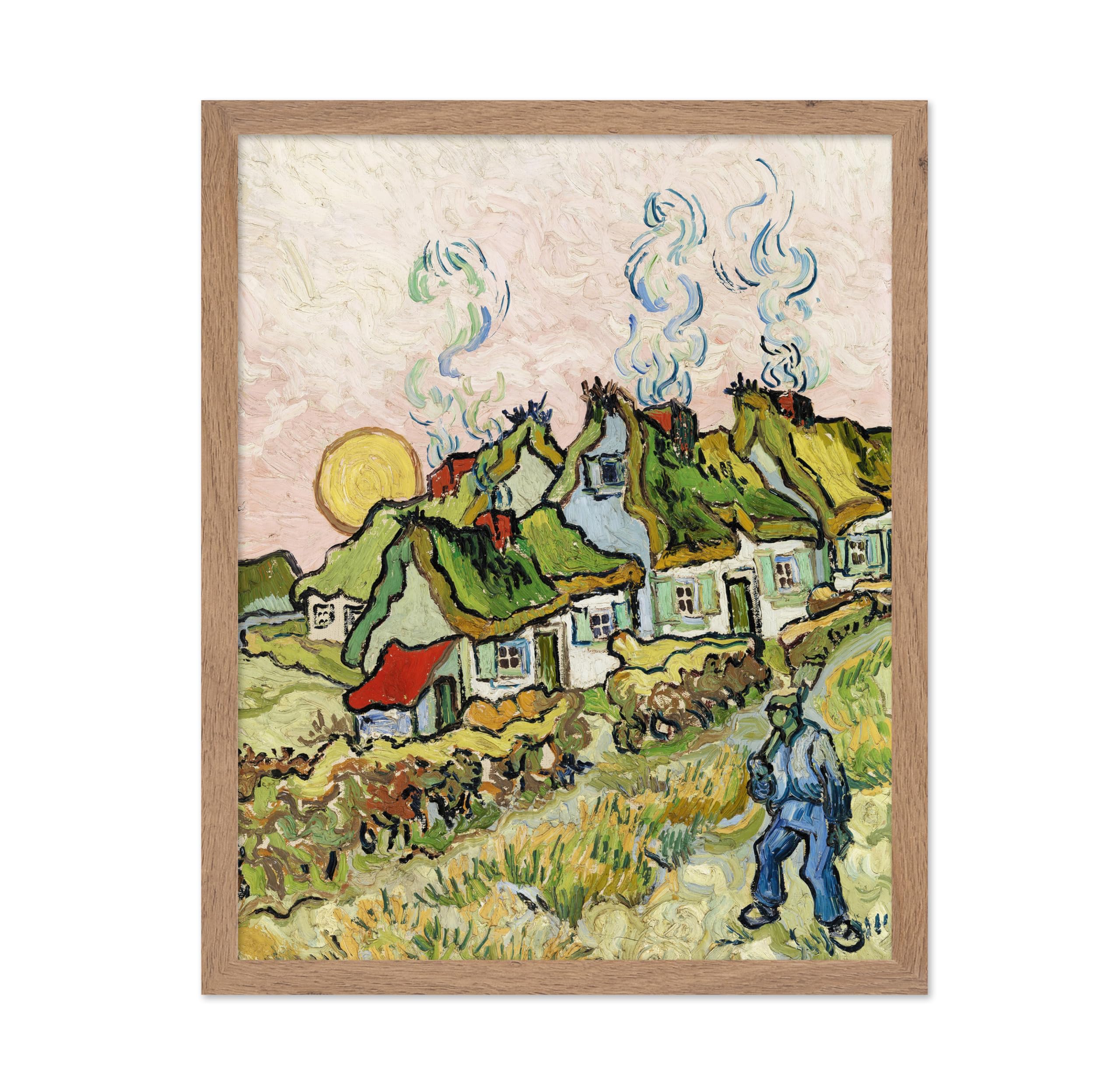 Poster Master Vintage Van Gogh Poster - Retro Houses and Figure Painting Print - Impressionism Art - Gift for Him, Her - Wall De