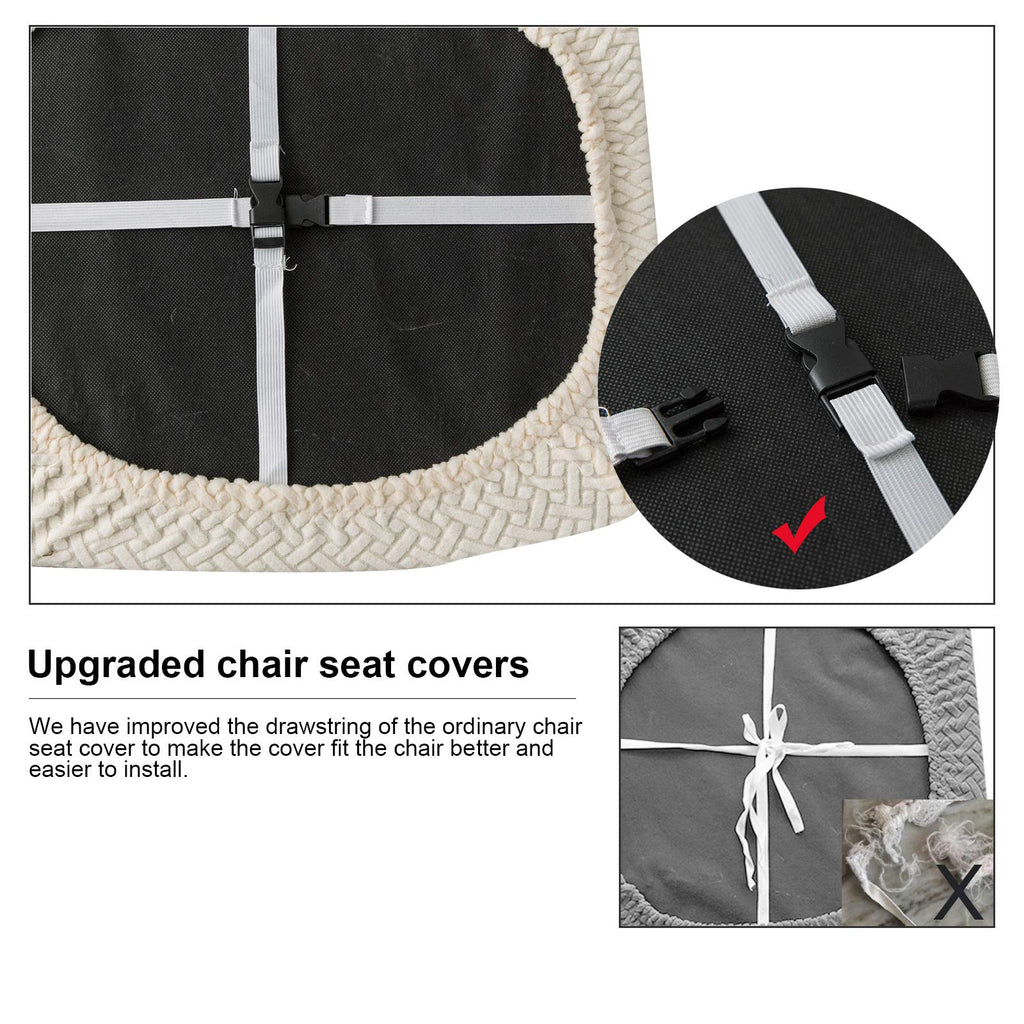 Genina Seat Covers For Dining Room Chair Seat Slipcovers Kitchen Chair Covers (Beige, 2 Pcs)