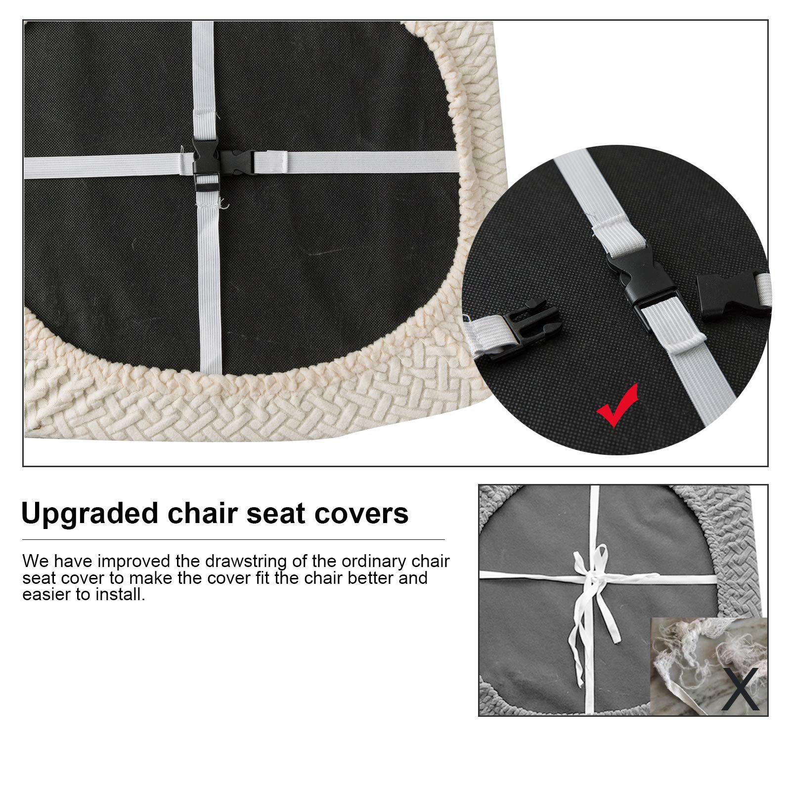 Genina Seat Covers For Dining Room Chair Seat Slipcovers Kitchen Chair Covers (Beige, 2 Pcs)