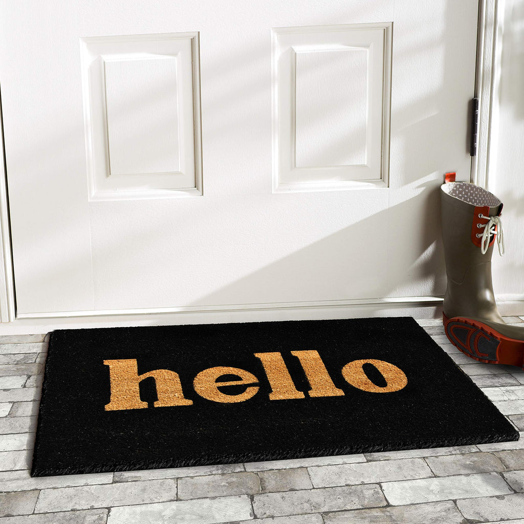 Calloway Mills 100211729Bnb Block Hello Doormat, 17' X 29', Black/Natural