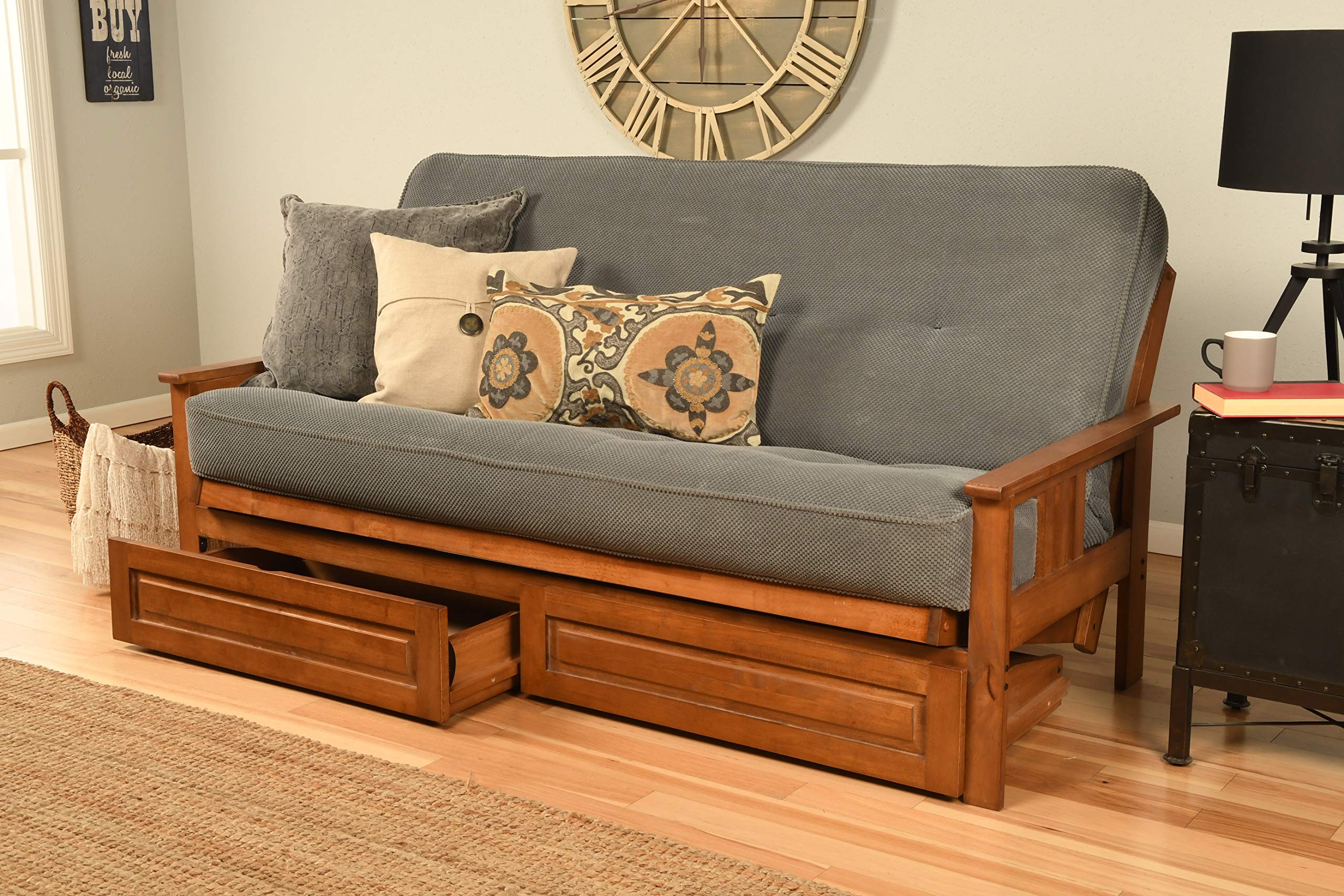 Kodiak Furniture Monterey Futon With Fabric Mattress In Marmont Blue/Barbados