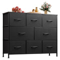 WLIVE 8 Drawer Dresser for Bedroom, Fabric Black Dresser with Large Storage Drawer Unit for Entryway, Chest of Drawers for Livin