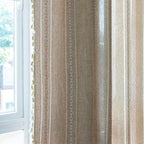 Sutuo Home Natural Boho Curtains 120 Inch Extra Long For Bohemian Farmhouse House Decoration, Semi Blackout Window Treatment, Privacy Embroidery Drape For Bedroom Living Room, W52 X L120