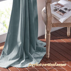 Nicetown Velvet Curtains 84' Length For Bedroom Living Room, Stone Blue Room Darkening Velvet Curtains Thermal Insulated, Luxur