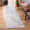 SAFAVIEH Tulum Collection Runner Rug - 2 x 9, Ivory & Blue, Moroccan Boho Distressed Design, Non-Shedding & Easy Care, Ideal f