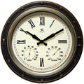 Infinity Instruments Forecaster Indoor/Outdoor Wall Clock, Thermometer, Hygrometer combo, Stylish Durable Waterproof Weather Sta