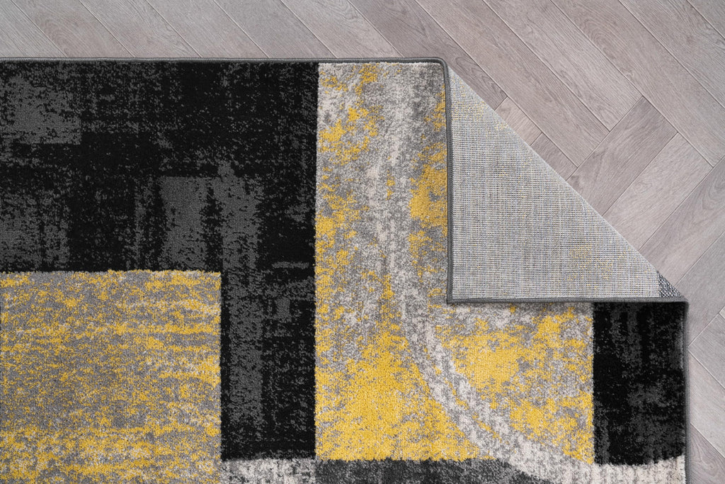 Rugshop Contemporary Abstract Circle Design Soft Runner Rug 2' X 10' Yellow