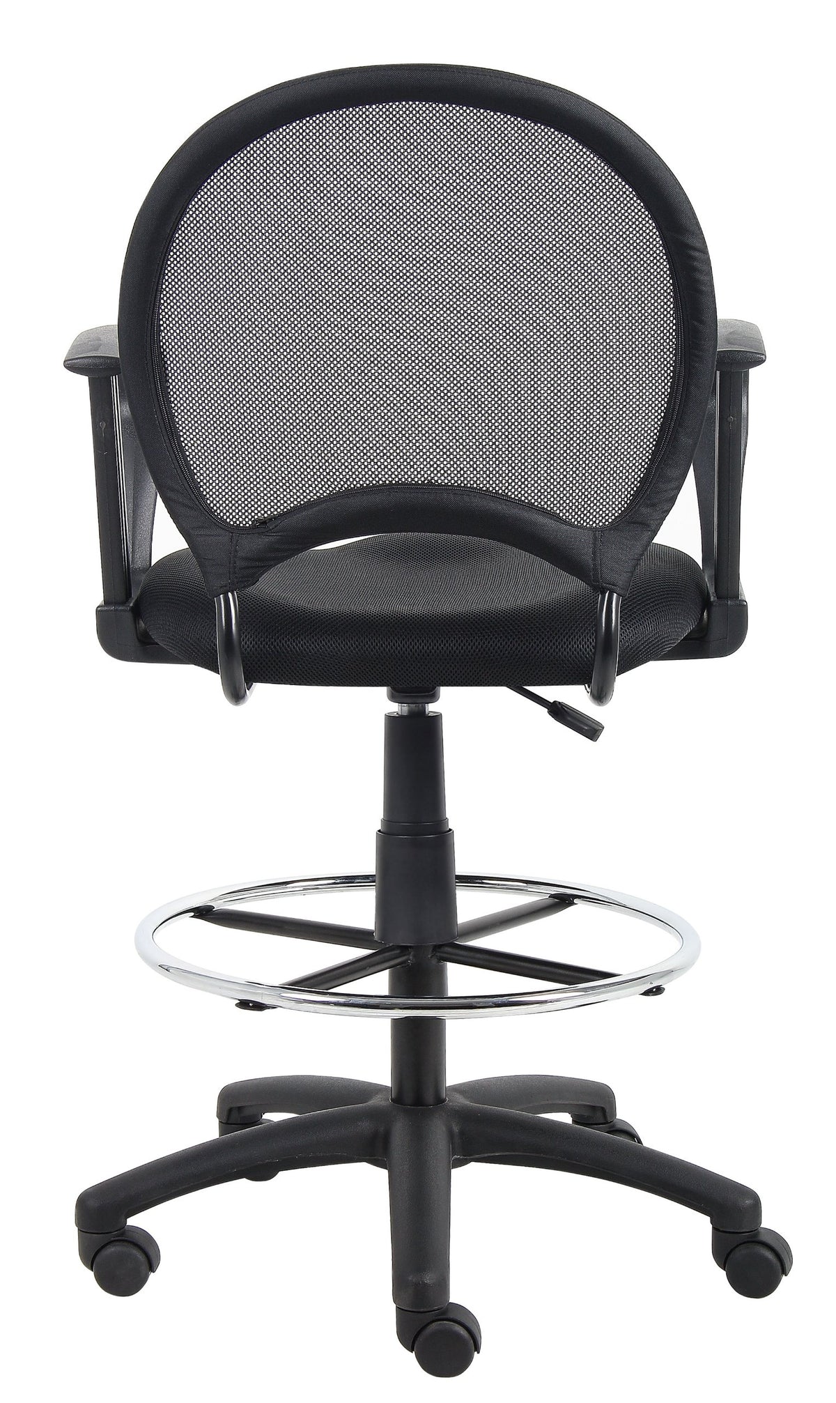 Boss Office Products Mesh Drafting Stool With Loop Arms In Black