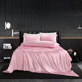 Hommxjf 5Pcs Satin Sheets Set King Size Sheets Pink Sheets Silky Breathable Luxury Bedding Sheets With 1 Satin Flat Sheet,1Deep