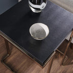 SEI Furniture Barcia Side Table, Standard, Black, Champagne