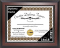 Creative Picture Frames 14x18 Mahogany Finish Diploma Frame with Black Matting Holds 14 by 18-inch Documents with Glass and inst