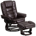 Flash Furniture Bali Contemporary Multi-Position LeatherSoft Recliner Chair with Ottoman, 360-Degree Swivel Recliner Chair/Ottom