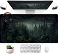 Cute Dark Gloomy Forest Desk Mat, Gothic Xxl Large Extended Gaming Mouse Pad Mat, Non-Slip Rubber Base Mousepad Computer Keyboar