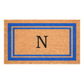 Calloway Mills 152972436N Blue Border 24 x 36 Monogram Doormat (Letter N)