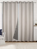 Saral Home Chevron Designer Curtains (Grey, Door 7 Feet 2PC, Blackout)