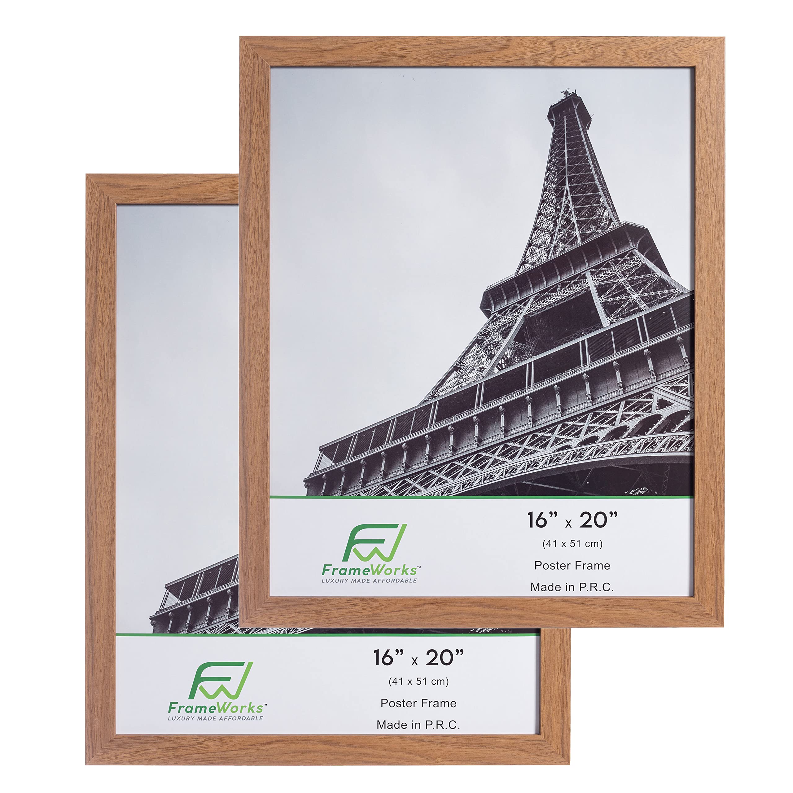 FrameWorks 16    x 20    2-Pack Golden Oak Back-Loading Wooden Poster Frame with Classic Edges