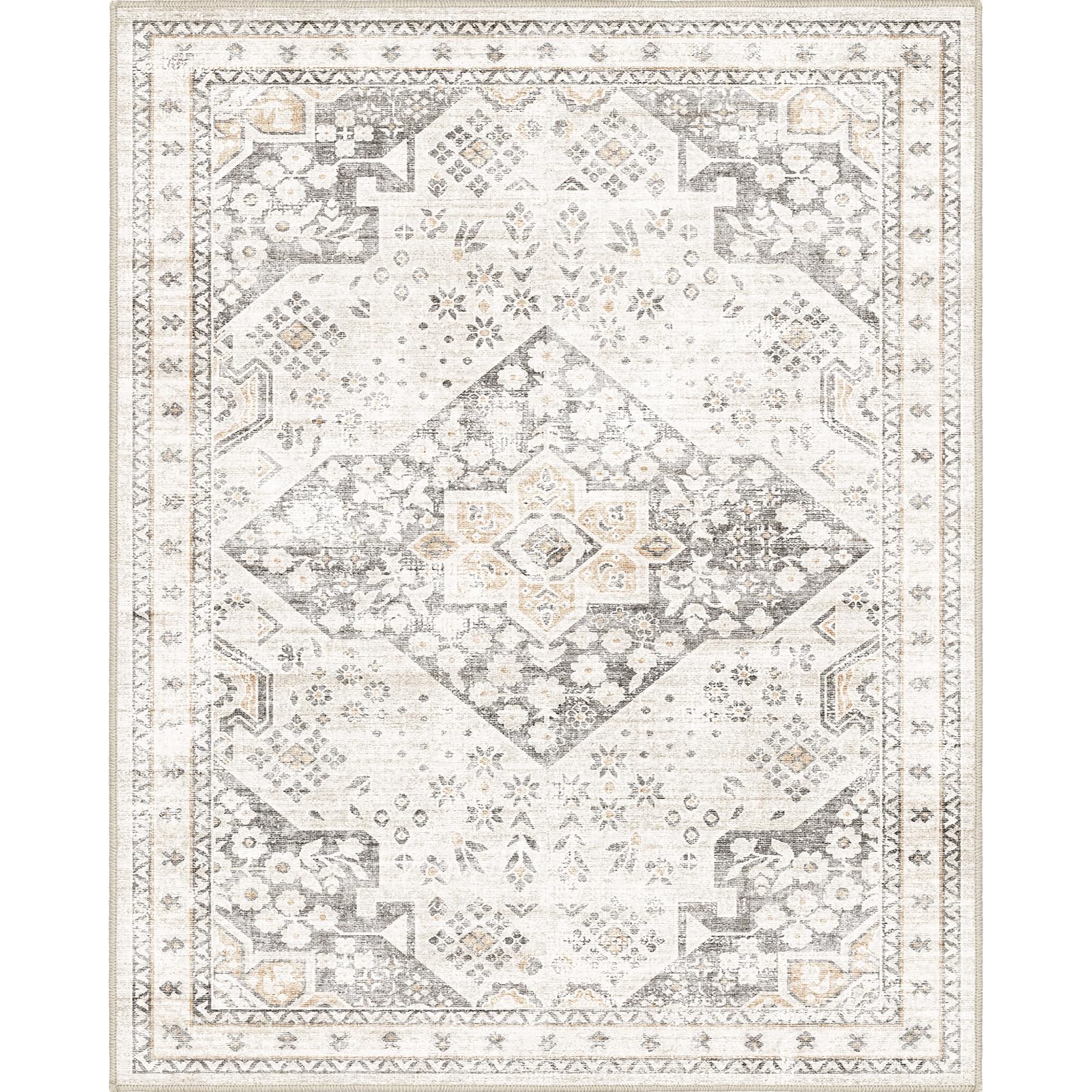 SONGLET Washable Area Rugs 8x10, 8x10 Area Rugs for Living Room, Non Slip Rug Low Pile Area Rug for Living Room Dining Room Bedr