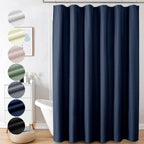 Ovzme Berry Blue Extra Long Shower Curtain 72 X 84 Inch, 3D Embossed Textured Fabric Shower Curtain For Bathroom, Hotel Spa Bath