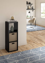 Closetmaid 4548 Decorative Open Back 3-Cube Storage Organizer, Black