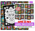 Stuff2Color Super Pack of 18 Fuzzy Velvet Coloring Posters (Animal Smiles) - Arts & Crafts for Girls and Boys - Great for After 