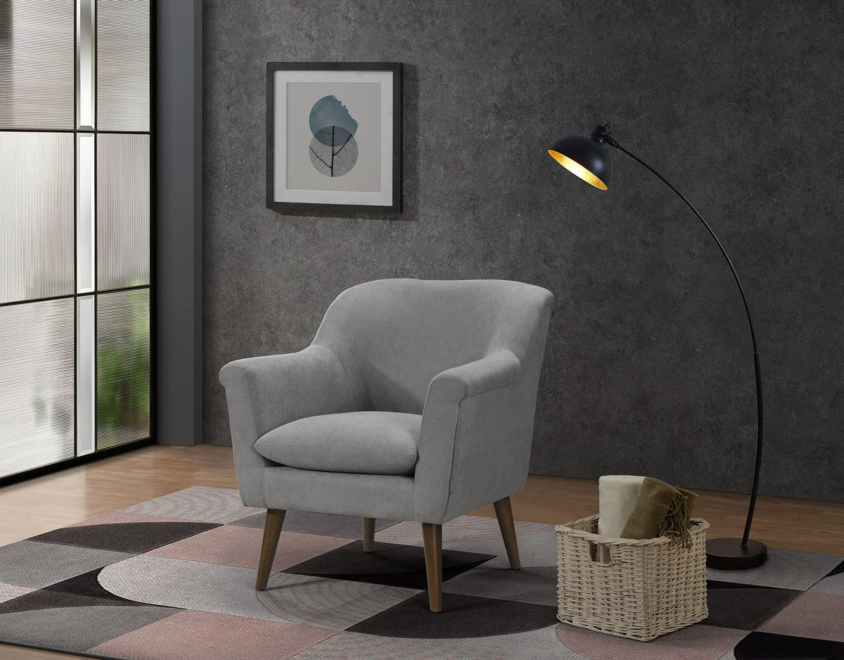 Lilola Home Shelby Steel Gray Woven Fabric Oversized Armchair