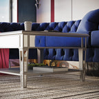 SEI Furniture Wedlyn Square Mirrored Coffee Table, Silver, Wood