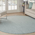 Nourison Home Courtyard Ivory Aqua 8' x Round Area Rug - Easy Clean, Non Shedding, Bed Room, Living Room, Dining Room, Kitchen (